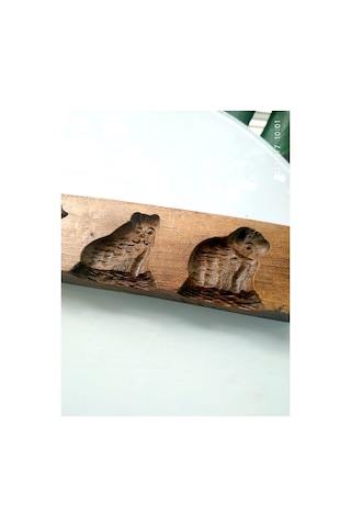 Omeniv Antika Ahşap 6 Figürlü Pasta Kurabiye Kalıbı