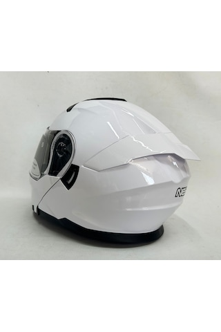 Nero Çene Açılır Kask Tk912 Paralk Beyaz İç Güneş Vizörlü