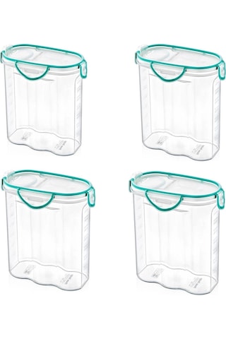 Buffer® 4 Adet Kilitli Kapaklı Erzak Gıda Saklama Kabı 24 Litre Çok Renkli