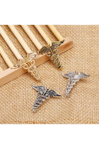 Moda Retro Melek Kanatları Erkek Rozet İğnesi Yılan Broşlar Yaka Madalyası Dekorasyonu Gümüş