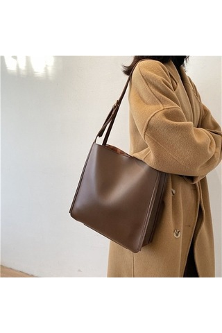 Luckydog Kadınlar İçin Siyah Klasik Desenli Büyük Kapasiteli Pu Çanta - 2020 Sonbahar/kış Modelleri, Tek Bölmeli, Zip Ve Kanca Siyah