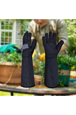 Homyl 2 Adet Bahçe Eldiveni Gül Budama İş Güvenlik Bahçesi Siyah