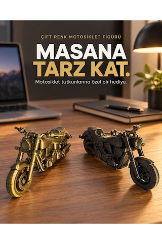 Çift Renk Dekoratif Motosiklet Figürü Masaüstü Süs