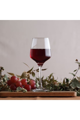 LAV Lal Cam Kırmızı Şarap Kadehi 6'lı 295 ml Ayaklı (Meşrubat Bardağı)
