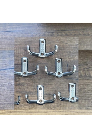 Kenzlife Askılık Tokadi Mat Beyaz Renk Suntalam 04 Adet Metal Krom Renk Portmanto Ahşap