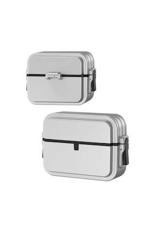 Apple Uyumlu AirPods Pro 2. Nesil İle Kılıf Kilit İnce Çizgi Dizayn Case 404 Gri