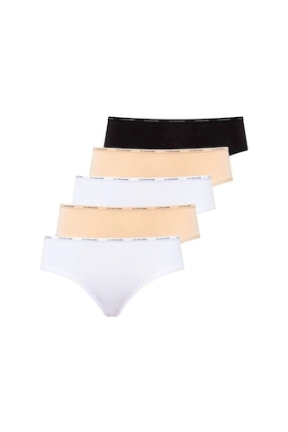 U.s. Polo Assn. Kadın 5'li Yüksek Bel Slip Siyah-beyaz-ten-beyaz-ten 001