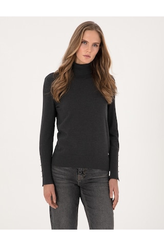 Pierre Cardin Antrasit Slim Fit Balıkçı Yaka Basic Kazak 50310886-vr006