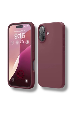 Apple Uyumlu iPhone 17 Kılıf Kamera Çıkıntılı Yumuşak Silikon İçi Kadife Lansman Kapak . Bordo
