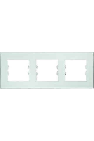 Arvehu Asfir Schneider Asfora Serisine Özel Üçlü Beyaz Plexiglas Anahtar Priz Çerçevesi