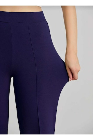 Nevege Butik Kadin Örme Kumaş Likrali Siki Toparlayici Palazzo Pantolon-lacivert Lacivert