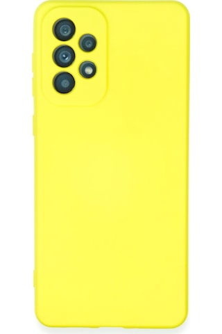 Samsung Galaxy A73 5G Uyumlu Kılıf Kamera Korumalı Lansman Silikon Kapak Sarı