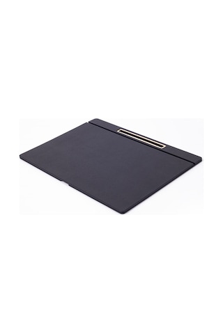Turgut Office Deri Kapaklı Masa Sümeni Siyah Gold Detaylı 50 x 35 CM