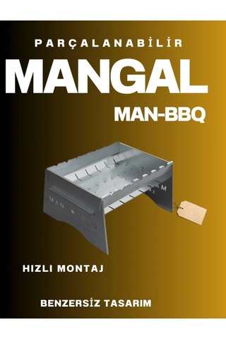 Katlanabilir Mangal - Portatif Katlanabilir Kamp Ve Piknik Mangalı 1 Mm Kalınlık Acı Kahverengi