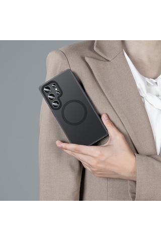 Galaxy S26 Ultra Uyumlu Kılıf M-safe Şarj Özellikli Benks Lucid Armor Kapak Siyah Siyah
