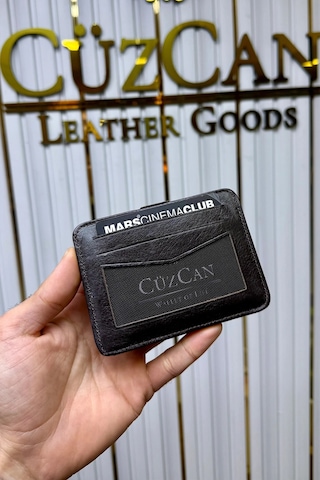Cüzcan Jorvik Patlı Hakiki Deri Premium Kartlık Kişiye Özel İsim Baskılı Kahverengi