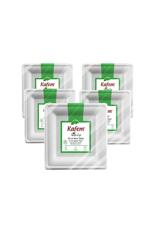 Kafem Ekolojik Kare Tabak 26 Cm 25 Li X 20 Paket Koli