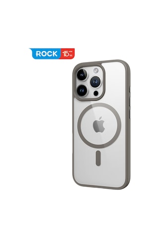 Rock Apple Uyumlu iPhone 16 Pro Max Guard Serisi Silikon Kılıf Gri