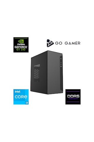 Go Gamer E51DF i3-12100F 16 GB 256 GB SSD GT210 24" Free Dos Oem Paket Masaüstü Oyuncu Bilgisayarı