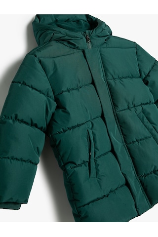 Koton Şişme Mont Kapşonlu Cep Detaylı Yeşil 5wkb00008tw Yeşil