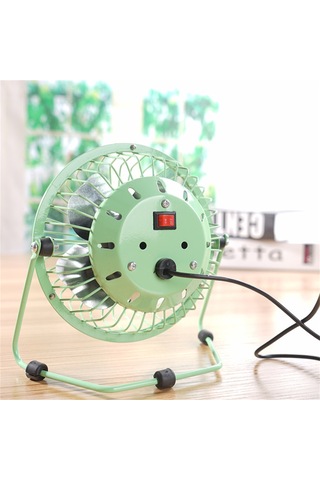 Mini Usb-ventilatör 4 Metal Kanatlı Masa Ventilatörü, Siyah