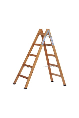 Buse 5 Basamaklı A Tipi Katlanır Gürgen Ahşap Merdiven 170cm