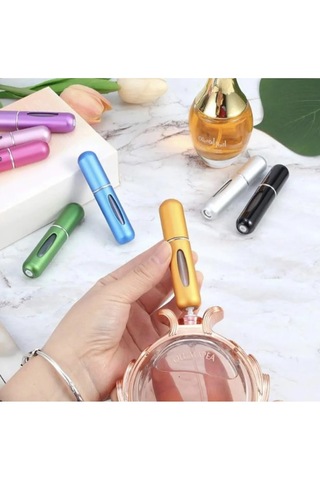 Mobgift Doldurulabilir Mini Parfüm Şişesi Çanta Içi Mini 5 Adet