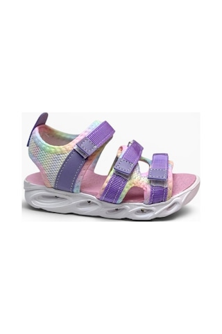 Arzen Bebe 230-26 3 Cırtlı Işıklı Anatomik Kız Çocuk Sandalet Lila Pembe 26-30