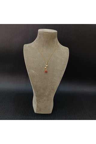 925 Ayar Gümüş Gül Modelli Harika Tasarım Altın Kaplama Kolye Gümüş