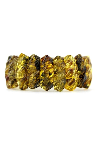 Kehribar Bileklik Fosilli Roleks Tasarım Ambergold Blk23-146 Çok Renkli