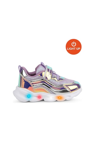 Buck4430 Glossy Shiny Işikli Günlük Lila Kız Çocuk Spor Ayakkabı-4913 Bh087 Lilac-green
