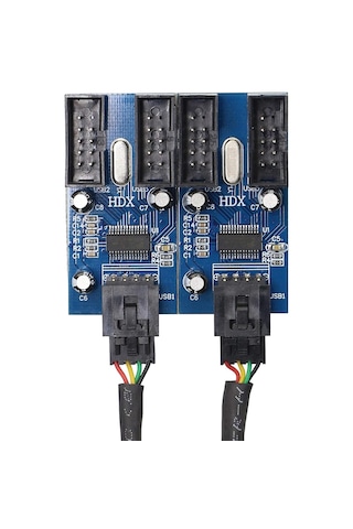 Alfais 6072 Anakart İç Usb Hub 9 Pin Header 1x4 Çoğaltıcı Port Genişletici Panel Rgb Dişi