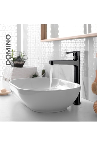 Newarc Domino 971001B Çanak Tipi Lavabo Bataryası Siyah