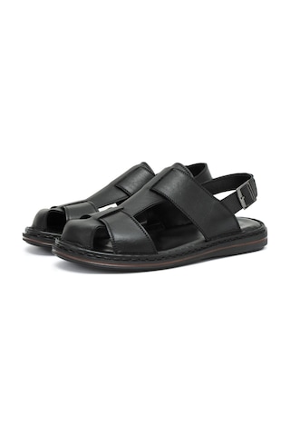 Ducavelli Messina Hakiki Deri Erkek Sandaleti - Hakiki Deri Sandalet - Ortopedik Taban Sandalet - Hafif Deri Sandalet