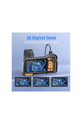 20 Metre Çantalı Endoskop Yılan Kamera Ip67 Su Geçirmez 4.3"hd Ekranlı Ledli Tek Kameralı