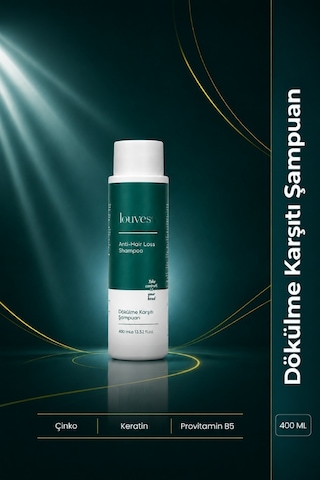 Louvess Dökülme Karşıtı Keratin Çinko ve Provitamin B5 ile Güçlendirilmiş Şampuan 400 ML
