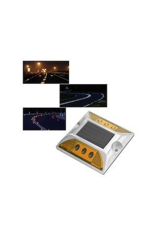 Xindoker Güneş Enerjili Alüminyum Yolluk Işığı, İki Yönlü Yansıtıcı, 1000m Görünürlük, Otomatik Aydınlatma, Su Geçirmez