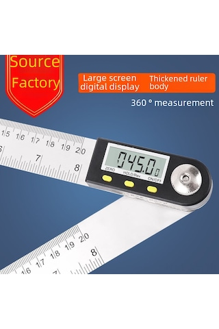 Shineyee Ahşap İşleri İçin Dijital Açı Ölçer - 0-200mm Hassas Ölçüm, Paslanmaz Çelik, Profesyonel Model