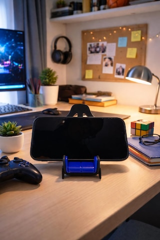Koltuk Tasarımlı Telefon Standı Masa Üstü Telefon Tutucu Dekoru Hediye Alternatifi Mavi - Siyah