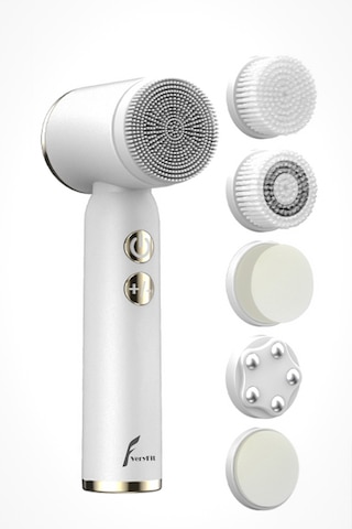 Veryfit 6 In 1 - 3 Aşamalı Su Geçirmez Led Ekranlı Peeling Masaj Cilt Temizleme Bakım Aleti Beyaz
