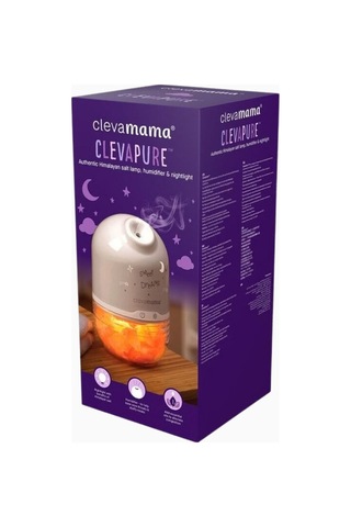Clevamama Clevapure Tuz Lambası, 3'ü 1 Arada Nemlendirici, Hava Temizleyici Ve Aromaterapi Difüzörü Hava Temizleme Cihazı Gri