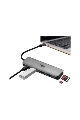 Bix Type-C Usb 3.0 Pd Kart Okuyucu 3 Portlu Çoklayıcı Hub