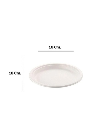 Roll-up Nature Ekolojik Karton Kağıt Parti Tek Kullanımlık Tabak - 18 Cm. - 25 Adetlik 1 Paket Beyaz