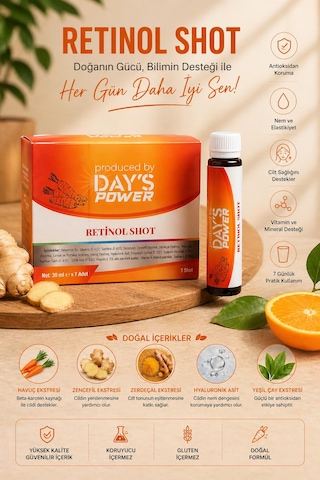 Day S Power Retinol Shot 7 Adet - Glutatyon, Hyaluronik Asit & Vitamin A Destekli