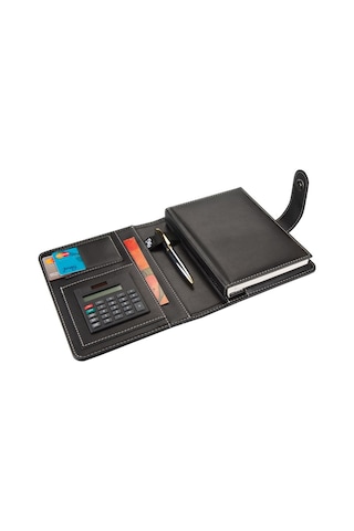 Diplomat Ortadan Dilli Organizer Kareli 14x20 Defterli Siyah