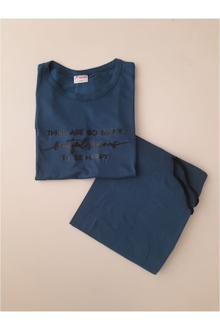 Arcan | Kadın Kısa Kol Viskon Pijama Takımı (531805626) Turkuaz