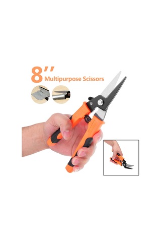 Cc Globall Tool 8 Inç Havacılık Kalay Snips Ağır Hizmet Sac Kesim Çok Amaçlı Makas Kesme Pensesi El Aleti - Düz