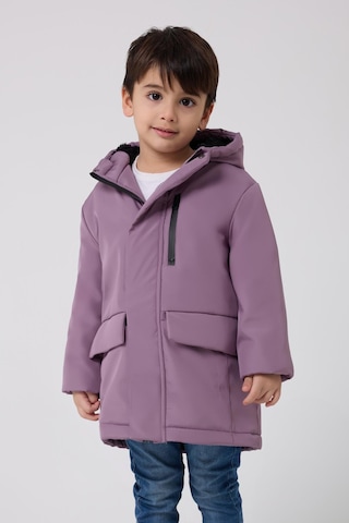 Erkek Çocuk Kürklü Su Ve Rüzgar Geçirmez Kapüşonlu 3 Kışlık Mont & Kaban & Parka Lila