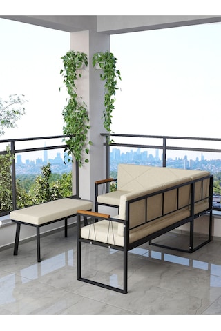 Mygusi Src Balkon, Bahçe, Cafe, Köşe Takimi Krem