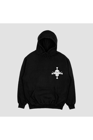 Unisex Siyah Marco Baskılı Hoodie Oversize Kapşonlu Sweatshirt Siyah